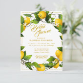 Moderne citroen krans tuin | VRIJGEZELLENFEEST Kaart (Staand voorkant)