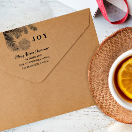 Moderne citroen Sinaasappel Vrolijk Kerstfeest Zelfinktende Stempel