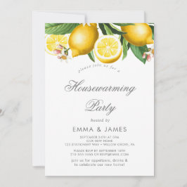 Moderne Citroen Tuin Housewarming Party Uitnodigin Kaart