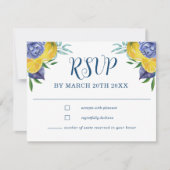 Moderne citroen zomer bruiloft RSVP (Voorkant)