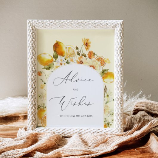 Moderne citroenadviezen en wensen voor pasgetrouwd poster