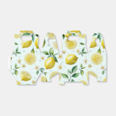 Moderne citroenblauwe bloemenscript bruidsdouche bedankdoosjes (Uitgevouwen)