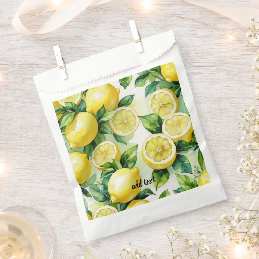 Moderne citroenblauwe bloemenscript bruidsshower bedankzakje (Geknipt)