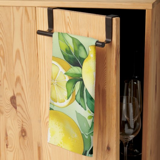 Moderne citroenblauwe bloemenscript bruidsshower theedoek (Derde Gevouwen)