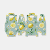 Moderne citroenblauwe bloemenscript bruidsshowers bedankdoosjes (Uitgevouwen)