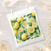 Moderne citroenblauwe bloemenscript bruidsshowers bedankzakje (Geknipt)