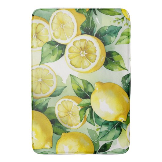 Moderne citroenblauwe bloemenscriptuur bruidsdouch badmat (Voorkant Verticaal)