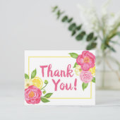 Moderne citroenbloem Dank u Bedankkaart (Staand voorkant)