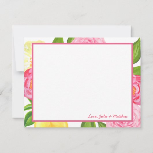 Moderne citroenbloem Dank u Bedankkaart (Achterkant)