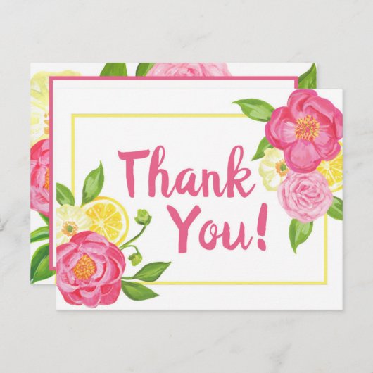 Moderne citroenbloem Dank u Bedankkaart (Voorkant / Achterkant)