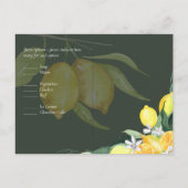 Moderne Citroenboom RSVP Bruiloft Briefkaart (Achterkant)