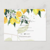 Moderne citroenboom trouw save the date briefkaart (Voorkant)