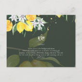 Moderne Citroenboom Trouw Save The Date Briefkaart (Achterkant)