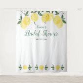 Moderne citroenen bruidsfeest fotocabine achtergro wandkleed (Voorkant)