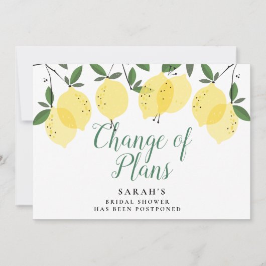 Moderne citroenen bruidsmeisjeduivende feest aanko kaart (Voorkant)