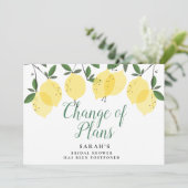 Moderne citroenen bruidsmeisjeduivende feest aanko kaart (Staand voorkant)