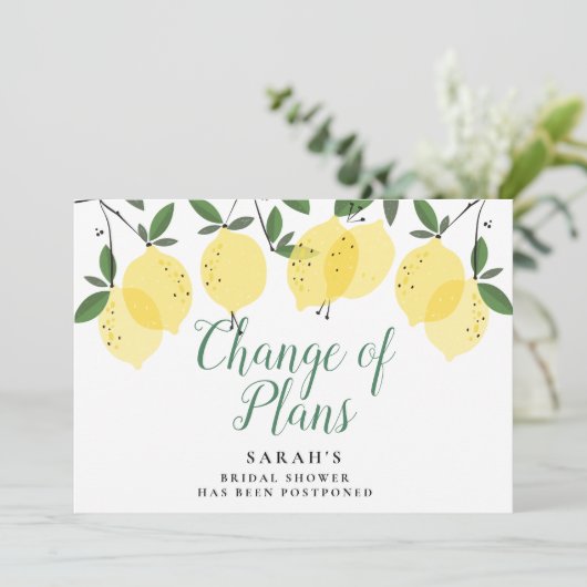 Moderne citroenen bruidsmeisjeduivende feest aanko kaart (Staand voorkant)