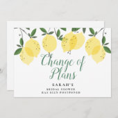 Moderne citroenen bruidsmeisjeduivende feest aanko kaart (Voorkant / Achterkant)