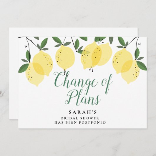 Moderne citroenen bruidsmeisjeduivende feest aanko kaart (Voorkant / Achterkant)