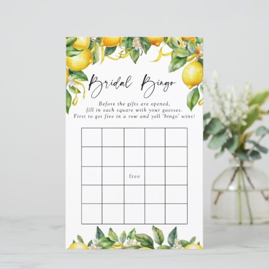Moderne citroenen Citrus bruids bingogame (Staand voorkant)