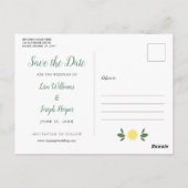 Moderne citroenen Elegante bewaar de datum Briefkaart (Achterkant)