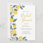 Moderne citroenen en bladeren Calligraphy Bruidsme Kaart (Voorkant)