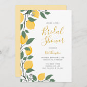 Moderne citroenen en bladeren Calligraphy Bruidsme Kaart (Voorkant / Achterkant)