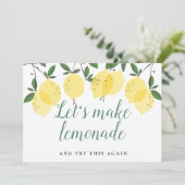 Moderne citroenen groen blad Wijzig de datumkaart Kaart (Staand voorkant)