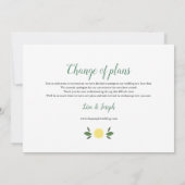 Moderne citroenen groen blad Wijzig de datumkaart Kaart (Achterkant)