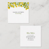 Moderne citroenen groen plein vierkante visitekaartje (Voorkant / Achterkant)