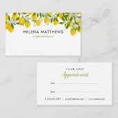 Moderne citroenen groene afspraak visitekaartje (Voorkant / Achterkant)