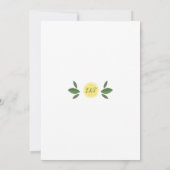 Moderne Citroenen Trouwfeest Bruidsfeest Kaart (Achterkant)