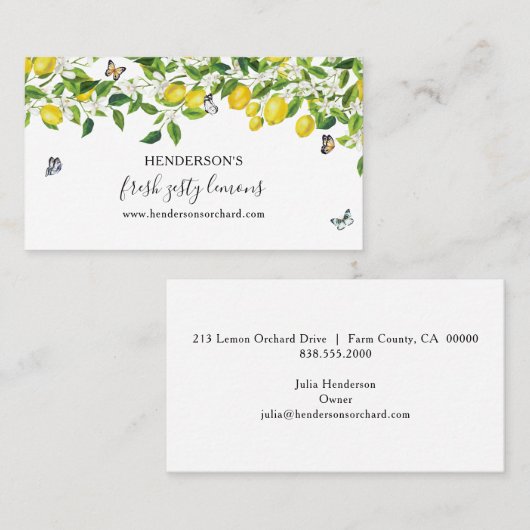 Moderne citroenen visitekaartje (Voorkant / Achterkant)