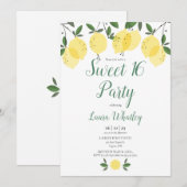 Moderne citroenen Zoete 16 Feest Verjaardag Kaart (Voorkant / Achterkant)