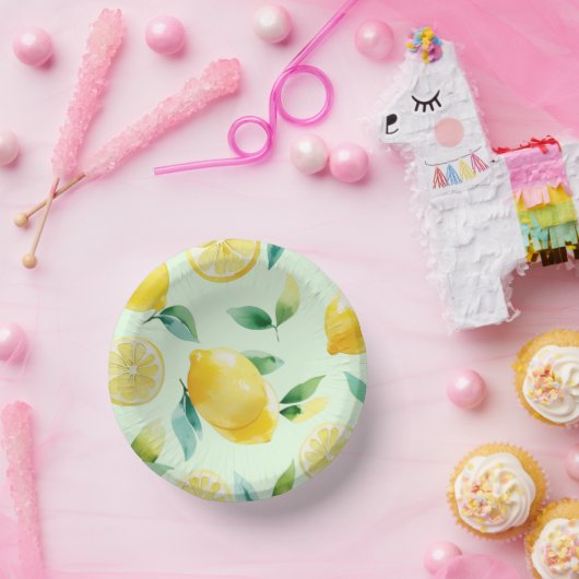 Moderne citroengele bloemen bruidsdouche met scrip papieren kommen (Feest)