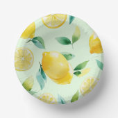 Moderne citroengele bloemen bruidsdouche met scrip papieren kommen (Voorkant)