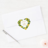 Moderne citroenkrans | Bruiloft Hart Sticker (Envelop)