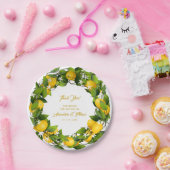 Moderne citroenkrans dank u | Bruiloft Papieren Bordje (Feest)