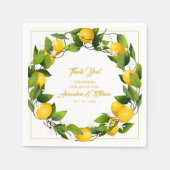 Moderne citroenkrans dank u | Bruiloft Servet (Voorkant)