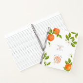 Moderne Citrus bruiloft Sinaasappels + Oranje bloe Notitieboek (Binnen)