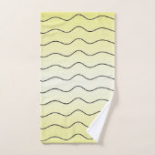 Moderne Citrus Buttermint Geel Zwart Initiaal Bad Handdoek (Handdoek)
