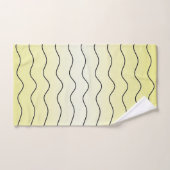 Moderne Citrus Buttermint Geel Zwart Initiaal Bad Handdoek (Handdoek)