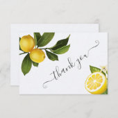 Moderne Citrus Citroen Bruidsdouche Bedankkaart (Voorkant / Achterkant)