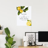 Moderne Citrus Citroen Bruiloft Feestelijke Begroe Poster (Thuiskantoor)