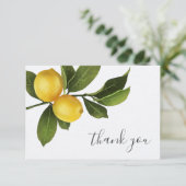 Moderne Citrus Citroen Tuin Bruidsdiner  Dank Je Bedankkaart (Staand voorkant)