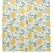 Moderne Citrus Geel Zomer Greenery Bladeren Douchegordijn (Voorkant)