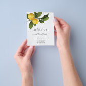 Moderne Citrus Lemon Bridal-showpapier Flyer (Hand)