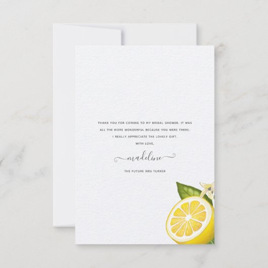 Moderne Citrus Lemon Vrijgezellenfeest - Hartelijk Kaart (Achterkant)