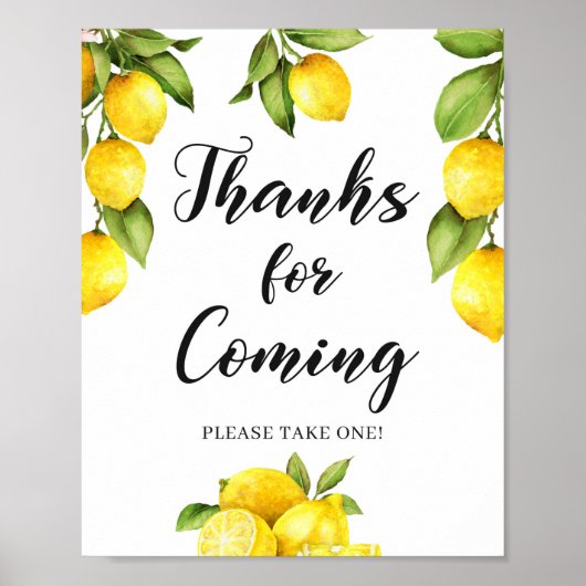 Moderne Citrus Lemons-Bedankt voor aanstaande aanm Poster (Voorkant)