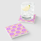 Moderne citrus schijf roze limonade stenen onderzetter (Zijkant)